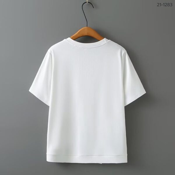 21-1283 (7) เสื้อยืดคอกลมแต่งกระเป๋า