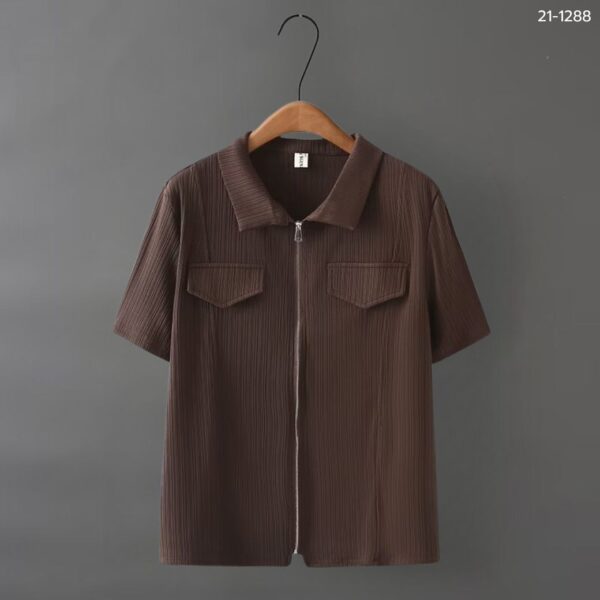 เสื้อยืดคอปกซิปหน้า