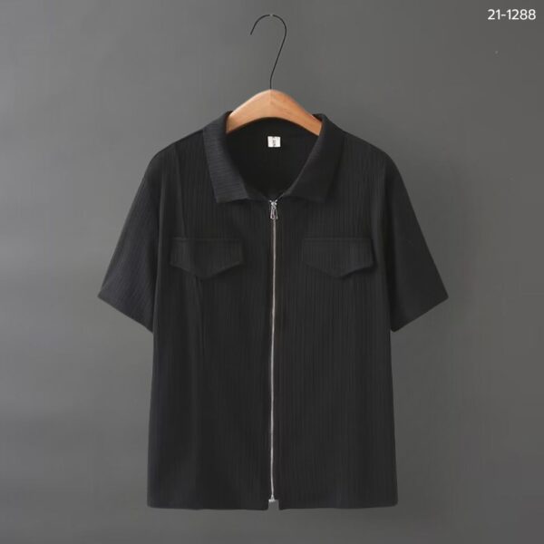 เสื้อยืดคอปกซิปหน้า