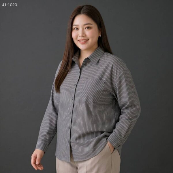 41-1020 (1) เสื้อเชิ้ตทำงาน ลายทาง