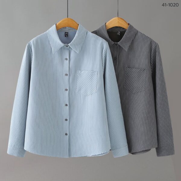 41-1020 (1) เสื้อเชิ้ตทำงาน ลายทาง