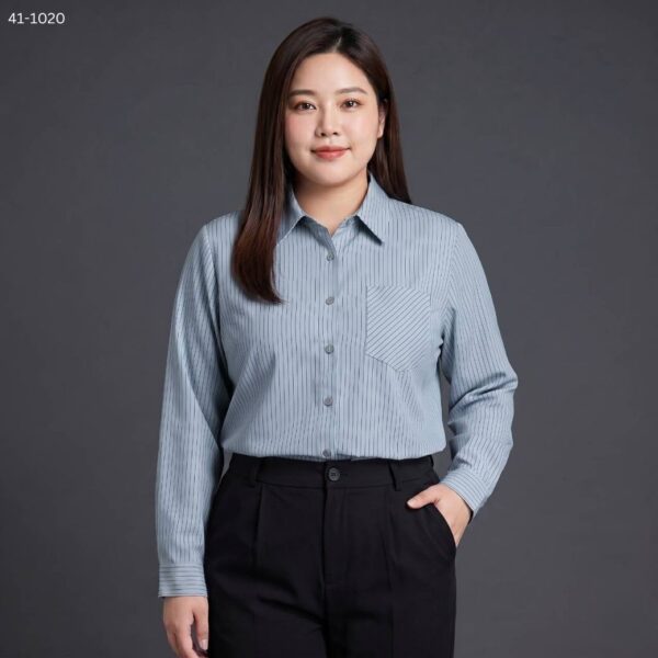 41-1020 (2) เสื้อเชิ้ตทำงาน ลายทาง