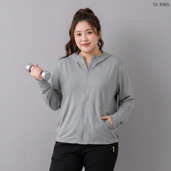 72-1065 (10) เสื้อคลุมมีฮู้ดซิปหน้า