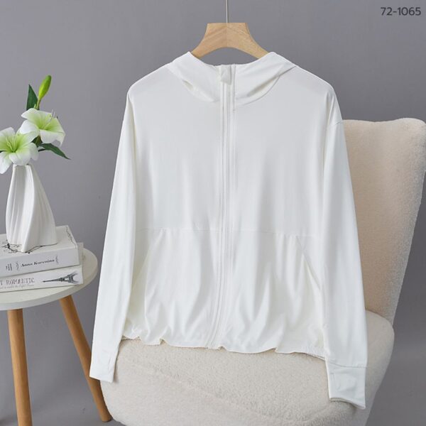 72-1065 (7) เสื้อคลุมมีฮู้ดซิปหน้า
