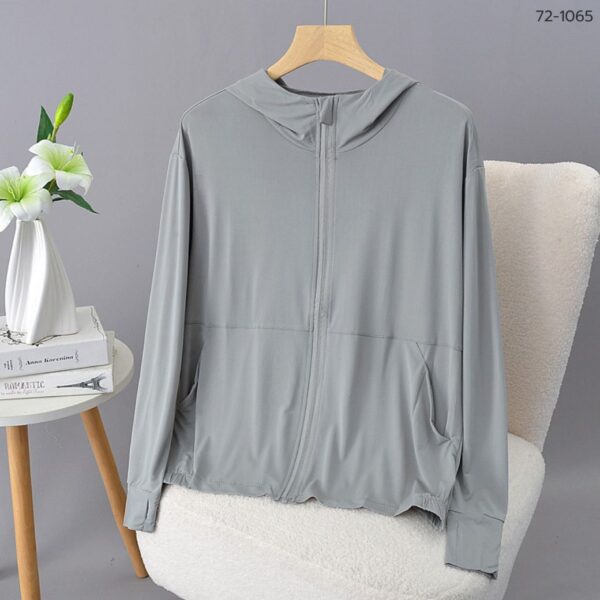 72-1065 (8) เสื้อคลุมมีฮู้ดซิปหน้า