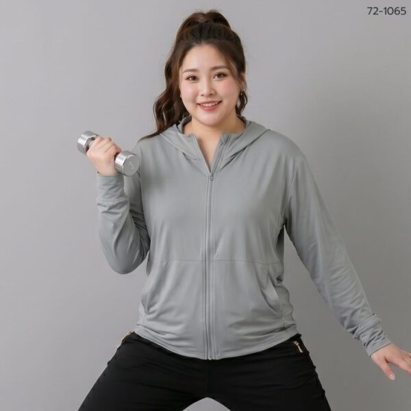 72-1065 (9) เสื้อคลุมมีฮู้ดซิปหน้า