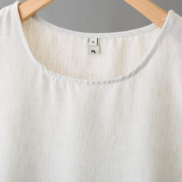 21-1294 (4) เสื้อทูโทนแขนกุดผ้าป่าน