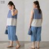 21-1294+11-1380 (1) เสื้อทูโทนแขนกุดผ้าป่าน