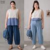 21-1294+11-1390 (1) เสื้อทูโทนแขนกุดผ้าป่าน