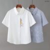 เสื้อเชิ้ตแขนสั้น ปักลายแมว