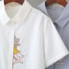 เสื้อเชิ้ตแขนสั้น ปักลายแมว
