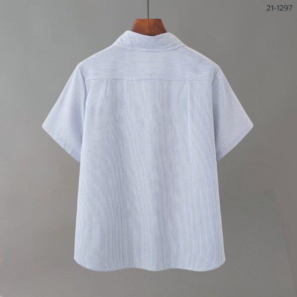 เสื้อเชิ้ตแขนสั้น ปักลายแมว