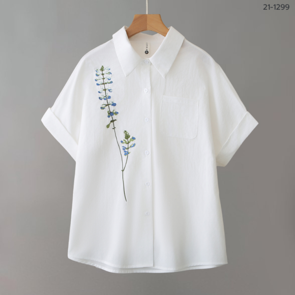 21-1299 (1) เสื้อเชิ้ตแขนล้ำคอปก
