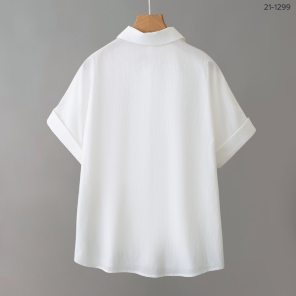 21-1299 (5) 21-1299 เสื้อเชิ้ตแขนล้ำคอปก ปักลาย