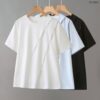 21-1304 (1) เสื้อคอกลมแต่งลายจีบ