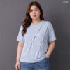 21-1304 (3) เสื้อคอกลมแต่งลายจีบ