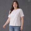 21-1304 (4) เสื้อคอกลมแต่งลายจีบ