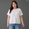 21-1307 (4) เสื้อยืดคอกลมแต่งผ้าตาข่าย