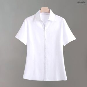 41-1024 (1) 41-1024 เสื้อเชิ๊ตแขนสั้น สีขาว