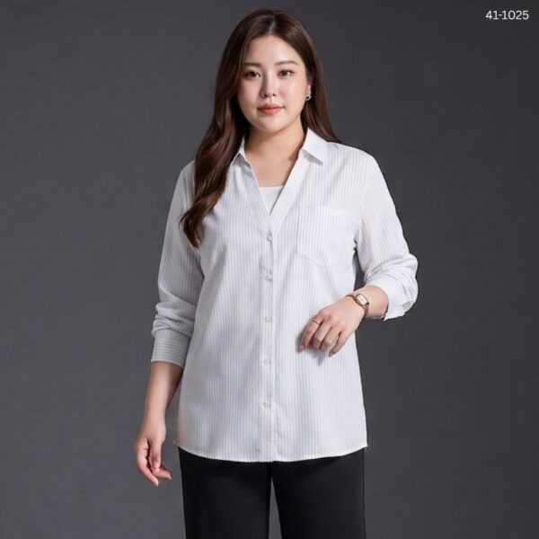41-1025 (1) เสื้อคอวีแขนยาว