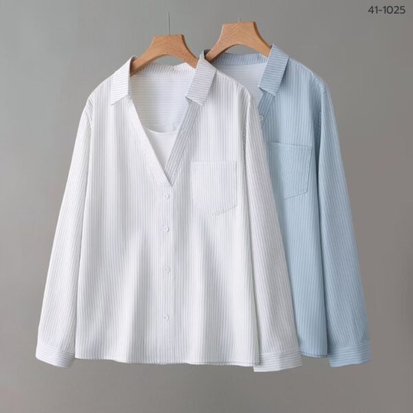 41-1025 (1) เสื้อคอวีแขนยาว