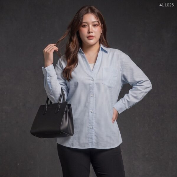 41-1025 (2) เสื้อคอวีแขนยาว