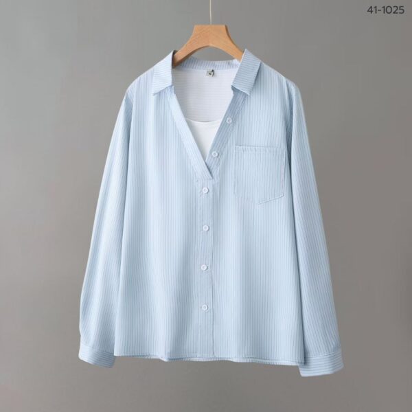 41-1025 (2) เสื้อคอวีแขนยาว