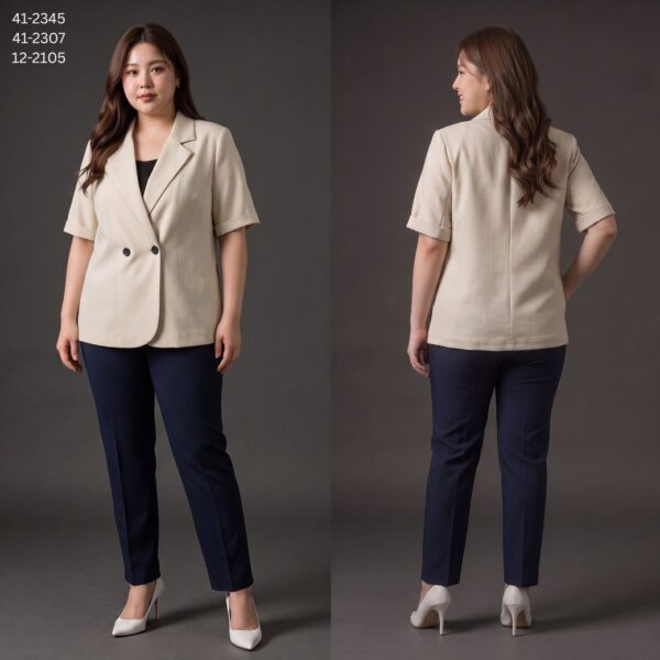41-2345+41-2307+12-2105 (4) เสื้อคลุมทำงาน แขนสามส่วน